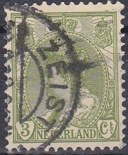 Holanda 1898-1924 Scott 062 Sello Reina Wihelmina usado 3c Netherland 